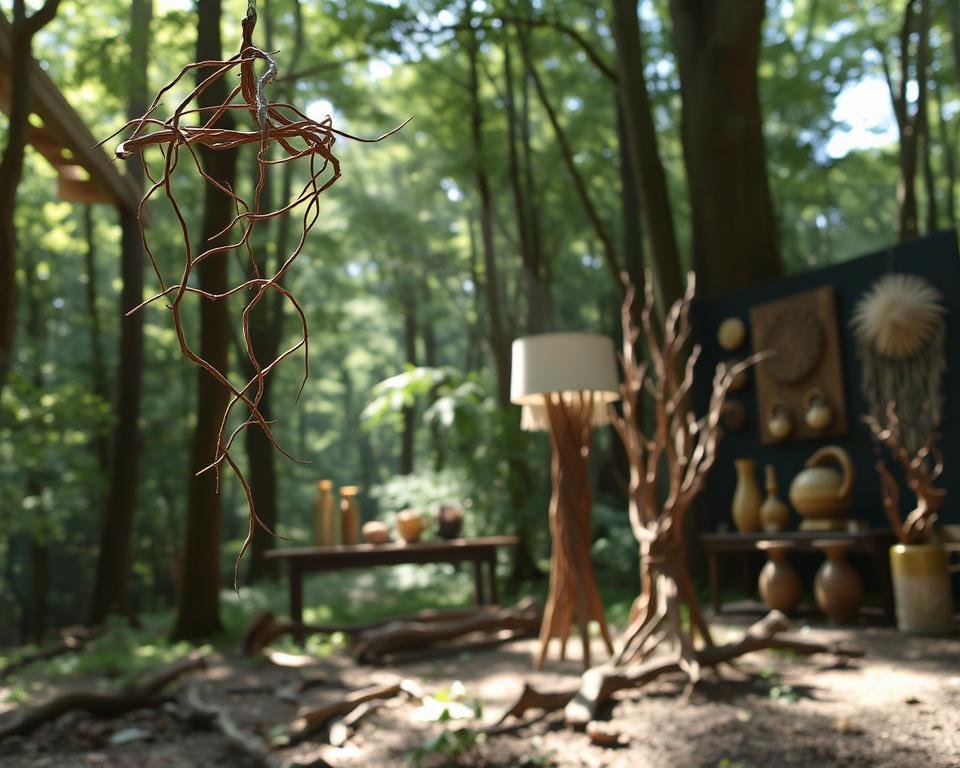 Artesanato com galhos de árvore