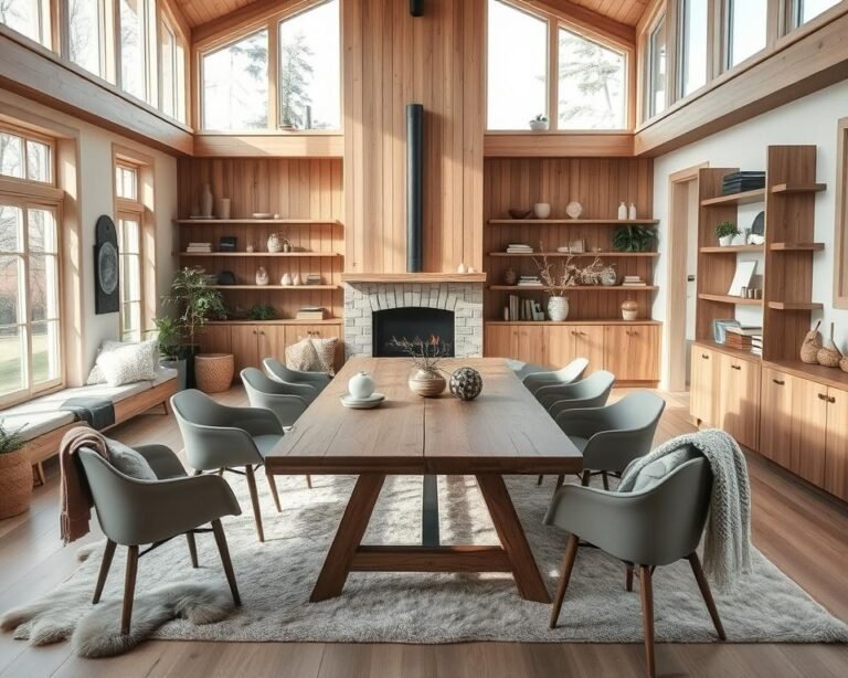 Decoração escandinava com madeira