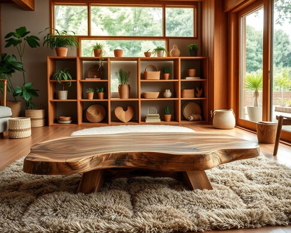 Decoração sustentável com madeira