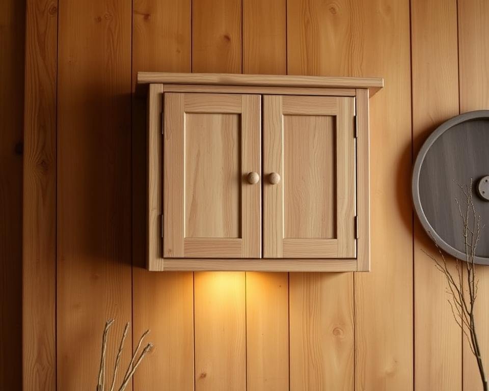 Armário de parede de madeira