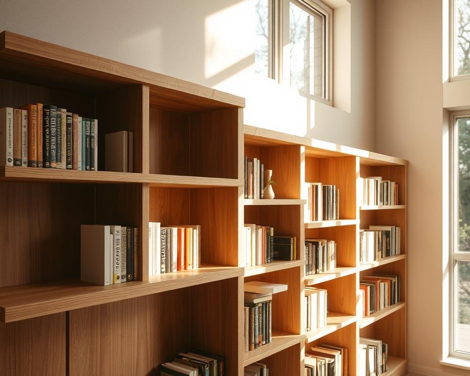 Prateleiras para livros de madeira